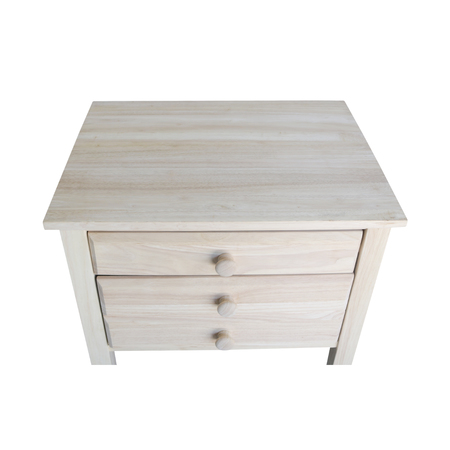 International Concepts Accent Table with Drawers, Unfinished OT-66